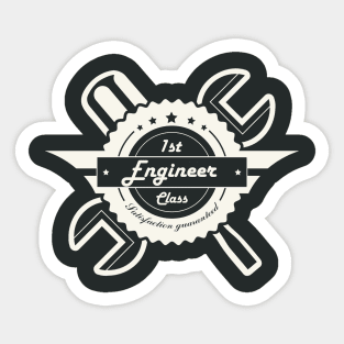 First Class Engineer! Retro Career Gift Sticker